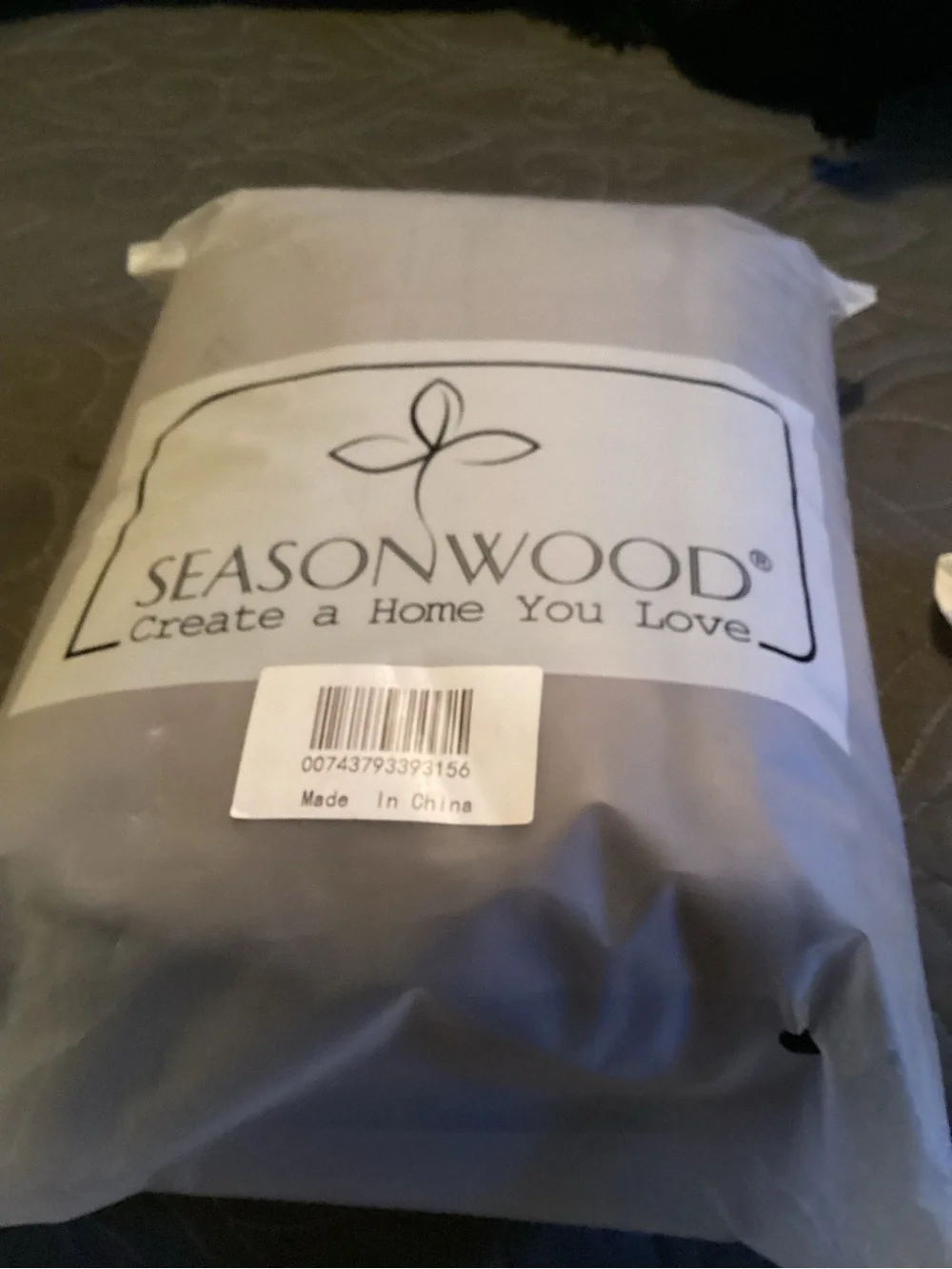 Seasonwood gray shower curtain, 72”X84”, New still in package